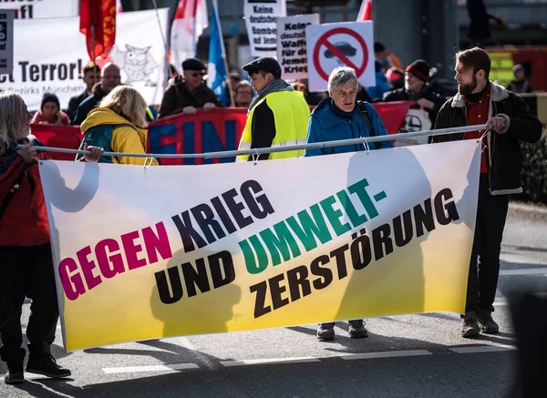 Мюнхен Германия Февраля 2020 Года Антивоенный Антивоенный Протест Германии Немецкие — стоковое фото
