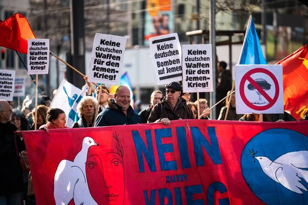 Munich Germany Feb 2020 Demonstration People Demanding Peace World German — Stock Fotó