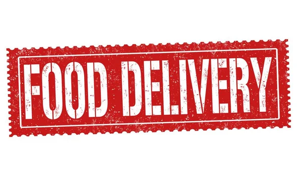 Red Illustration Food Delivery Sign White Background — Stock Photo, Image