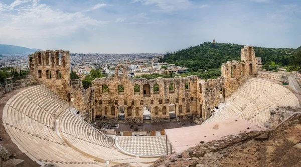 Antiguo Anfiteatro Aire Libre Acrópolis Atenas Grecia — Foto de Stock