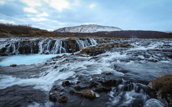 Bruarfoss Island Dec 2018 Bruarfoss Island December 2018 Svala Glacialvattnen — Stockfoto