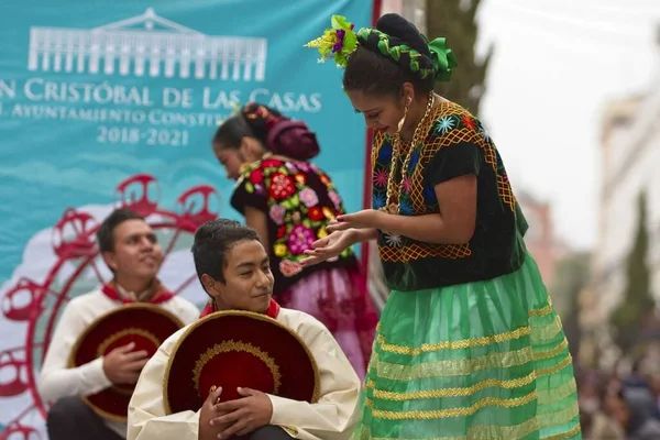 San Cristobal Las Casas México Abr 2019 Diferentes Bailarinos Realizando — Fotografia de Stock