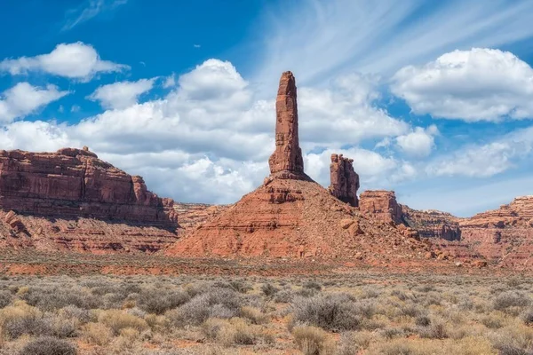 Desert and red rock formations in the Valley of the Gods in Southern Utah