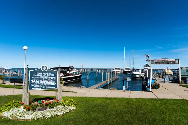 Porto Sanilac Estados Unidos Ago 2019 Porto Sanilac Marina Verão — Fotografia de Stock