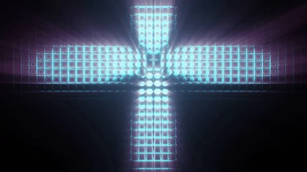 Cool Cross Formade Futuristiska Sci Techno Lampor Perfekt För Futuristiska — Stockfoto
