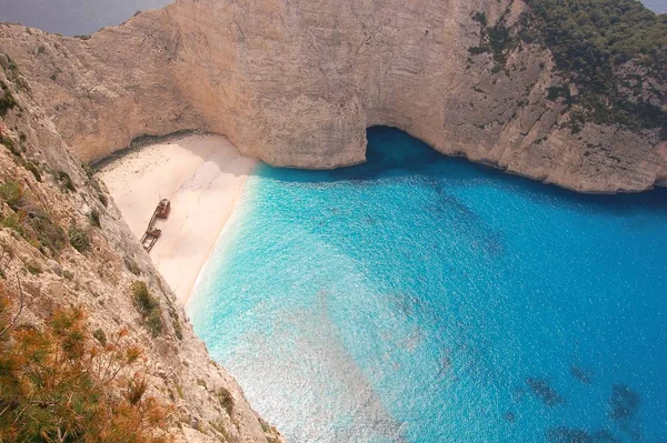 Den Fascinerande Utsikten Över Stranden Skeppsvraket Anafonitria Grekland — Stockfoto