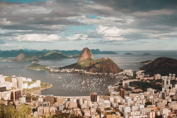 Hög Vinkel Utsikt Över Ett Vackert Landskap Rio Janeiro Brasilien — Stockfoto