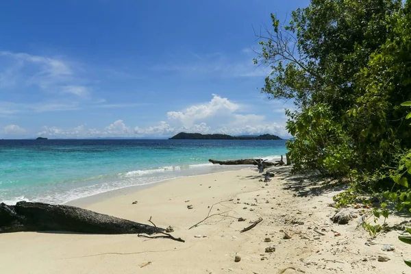 Piękne Ujęcie Czystego Morza Pobliżu Wyspy Raja Ampat Pod Jasnym — Zdjęcie stockowe