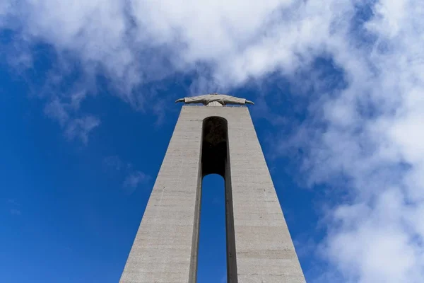 Une Photo Angle Bas Sanctuaire National Roi Portugais Avec Ciel — Photo