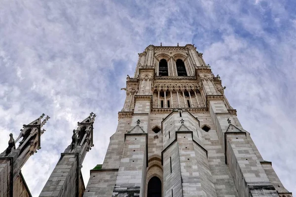 Beautiful Shot Notre Dame Paris Tower Seven Months Fire Paris — Stock Photo, Image