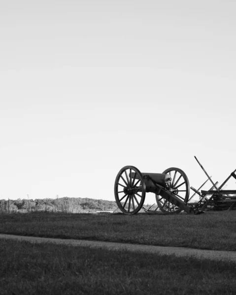 Cannone Confederato Napoleone Vicino Campo Pickett Charge Sul Campo Battaglia — Foto Stock