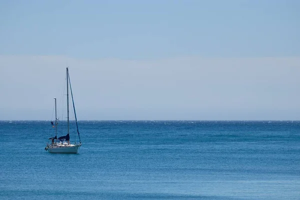 Malaga Spain Jun 2019 Horizontal Shot Sail Boat Left Frame — Stock Photo, Image