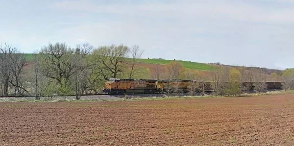 Port Washington Estados Unidos Jul 2019 Tren Carbón Union Pacific —  Fotos de Stock