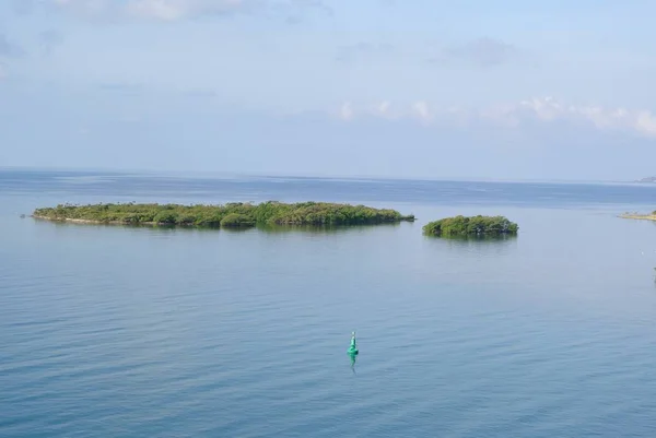 アメリカ クリスタルのオゼロ コミュニティ パークの緑の島の空中ショット — ストック写真