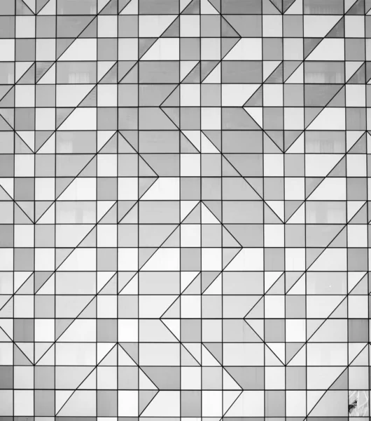 Függőleges Felvétel Egy Fal Textúra Szürke Fehér Csempe Geometriai Mintázatú — Stock Fotó