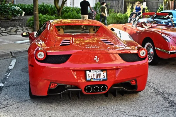 Downers Grove United States Haziran 2019 Kırmızı Bir Ferrari 458 — Stok fotoğraf