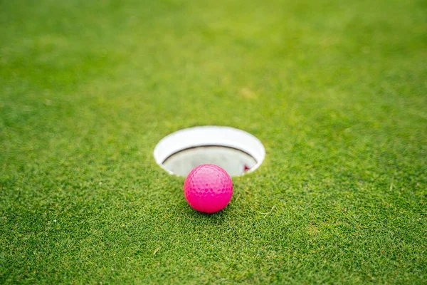 Egy Golflabda Golfpályán Nappal — Stock Fotó