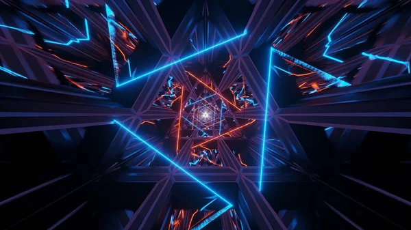 Turuncu Neon Işıklı Kozmik Bir Arkaplan Çizimi — Stok fotoğraf