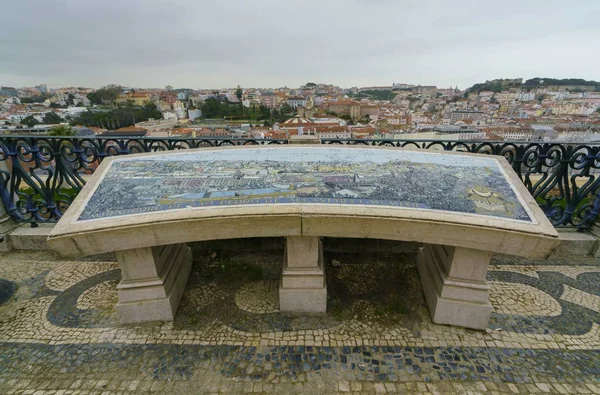 Lisbon Portugalsko Února 2020 Sao Pedro Alcantara Viewpoint Lisbon Portugal — Stock fotografie