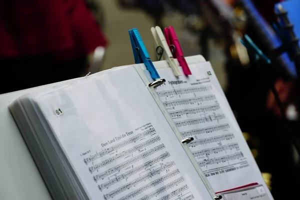 Music Musicstand Fixed Clothpegs — Stockfoto