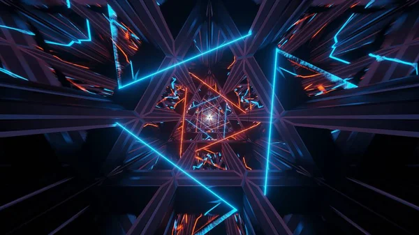 Illustration Cosmic Background Blue Red Neon Laser Lights — Stock Photo, Image