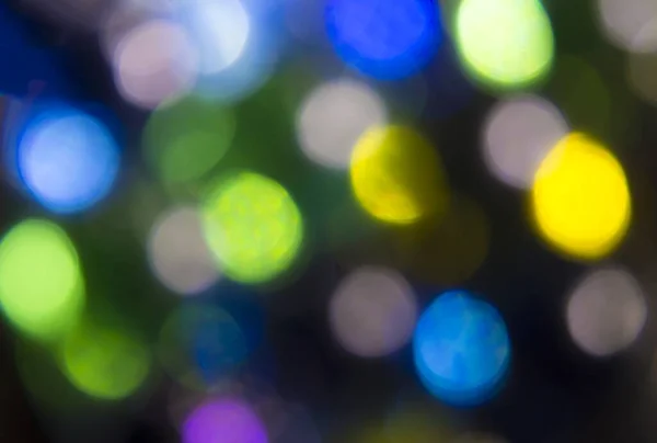 Bokeh Etkisi Altında Birçok Renkli Işık Yan Yana — Stok fotoğraf