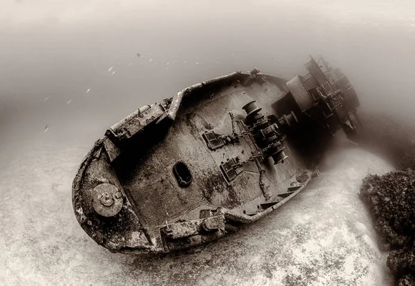 Sepia Toned Photograph Famous Sunken Uss Kittiwake Asr Grand Cayman — Stock Photo, Image