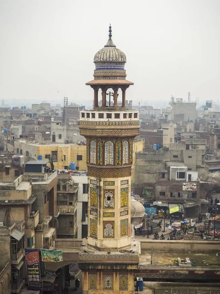 Μια Κάθετη Λήψη Ενός Όμορφου Masjid Wazir Khan Lahore Στο — Φωτογραφία Αρχείου