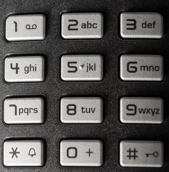 Tiro Encerramento Teclado Telefone Móvel — Fotografia de Stock