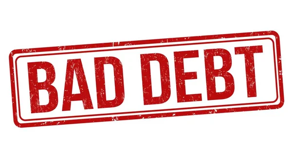 Illustration Red Bad Debt Sign White Background — 스톡 사진