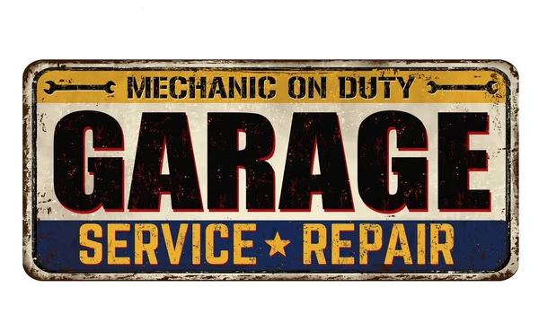 Een Illustratie Van Een Garage Service Reparatie Teken Geïsoleerd Een — Stockfoto