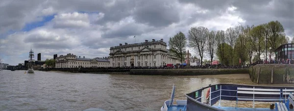 Wide Angle Shot Royal Naval College Greenwich Cloudy Day — Stock Photo, Image