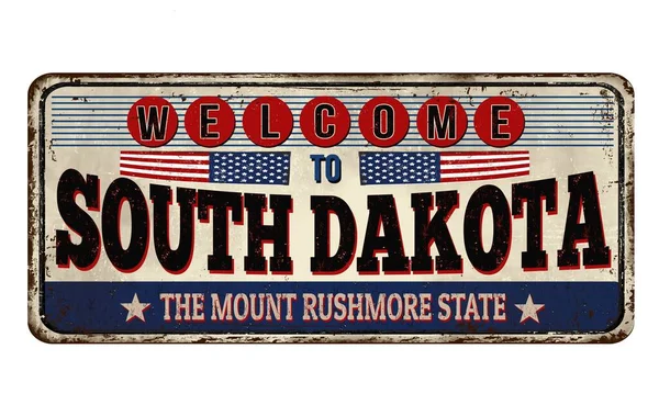 Ilustrace Vítejte Znamení Jižní Dakota Izolované Bílém Pozadí — Stock fotografie