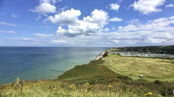 Weitwinkelaufnahme Der Küste North Norfolk Einem Sonnigen Und Klaren Sommertag — Stockfoto