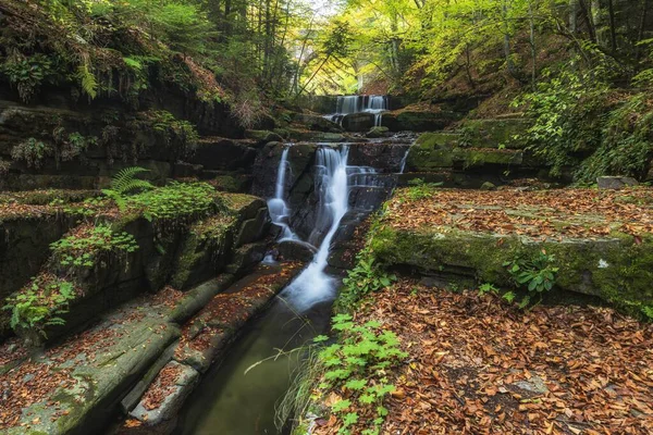 Autumn Photography Warm Colors Falling Water Rocks — Stock Photo, Image