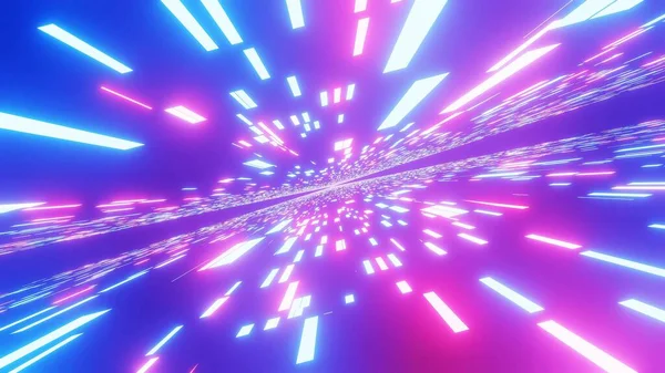 Een Kosmische Achtergrond Van Kleurrijke Neon Laserlichten Perfect Voor Een — Stockfoto