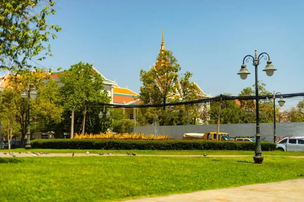 캄보디아 프놈펜의한 공원에 정교하게 설계된 — 스톡 사진