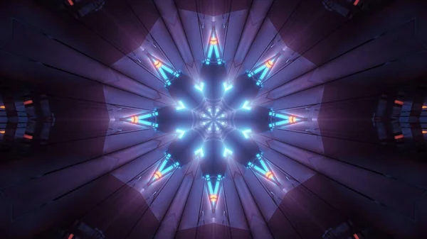 Een Kosmische Omgeving Met Kleurrijke Neon Laserlichten Perfect Voor Een — Stockfoto