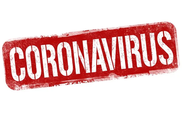 Uma Ilustração Sinal Vermelho Coronavirus Isolado Fundo Branco — Fotografia de Stock