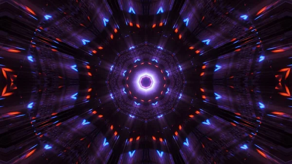 Renkli Neon Lazer Işıklarının Olduğu Kozmik Bir Ortam Dijital Duvar — Stok fotoğraf