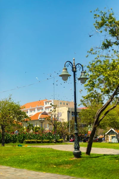 Lampadaire Conception Complexe Milieu Parc Phnom Penh Cambodge — Photo