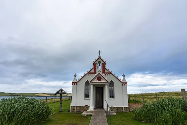 Belo Tiro Uma Capela Italiana Orkney Escócia — Fotografia de Stock