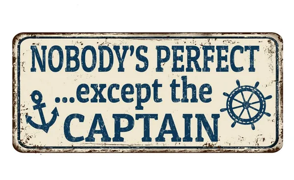 Illustration Nobody Perfect Captain Sign Isolated White Background — Stock Photo, Image