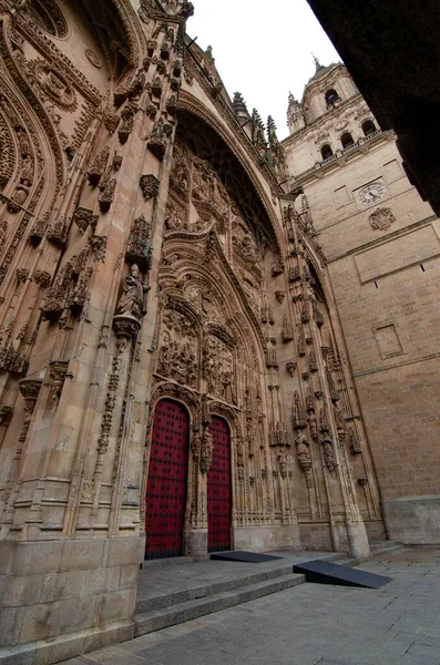 スペインのサラマンカ大聖堂の垂直低角度ショット — ストック写真
