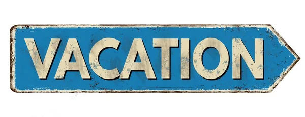 Illustration Blue Vacation Sign Isolated White Background — Stock Photo, Image