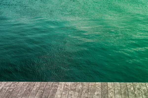 High Angle Shot Wooden Pier Sea — Stock Photo, Image