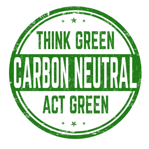 Illustrazione Segno Verde Carbon Neutral Con Think Green Agire Messaggio — Foto Stock