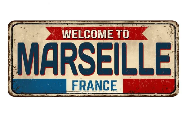 Illustration Welcome Marseille Sign Isolated White Background — Stock Photo, Image