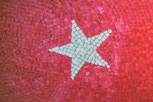 Ένα Κοντινό Πλάνο Από Μια Ανάγλυφη Κόκκινη Επιφάνεια Μικροσκοπικά Τετράγωνα — Φωτογραφία Αρχείου