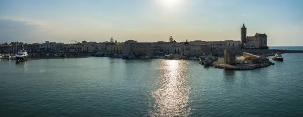 Panoramabild Över Trani Kusthamn Apulien Italien — Stockfoto
